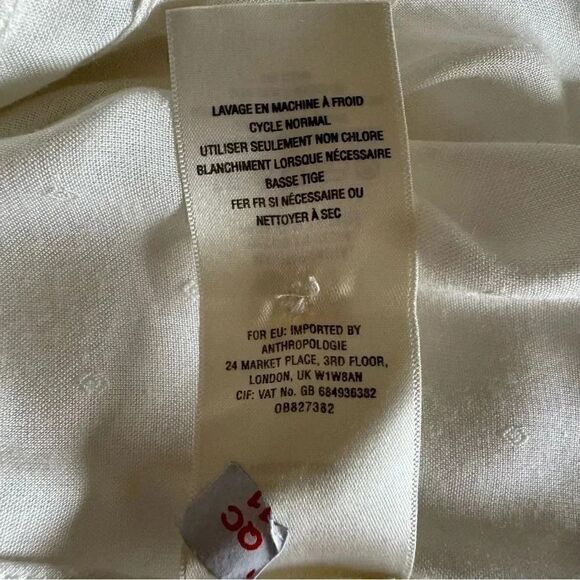 Anthropologie Maeve Eloise Swiss Dot Ruffled Blouse White Solid Viscose 2 #1935 - Picture 12 of 15